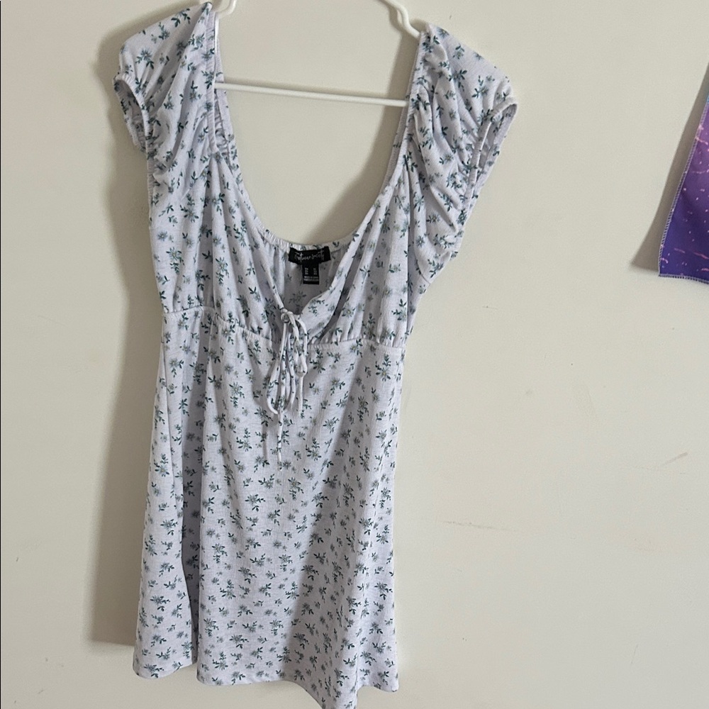 Floral Print White Dress
